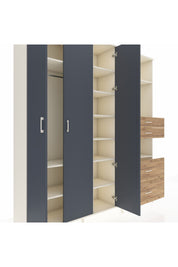 Hyperion Dolap 12 Raflı 4 Çekmeceli Tek Askılı 220x44x243 - S553M047V09B