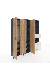 Hyperion Dolap 12 Raflı 4 Çekmeceli Tek Askılı 220x44x243 - S553M047V10B