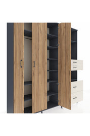 Hyperion Dolap 12 Raflı 4 Çekmeceli Tek Askılı 220x44x243 - S553M047V10B