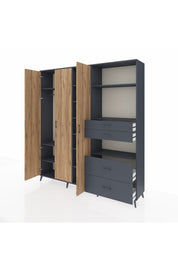 Hyperion Dolap 12 Raflı 4 Çekmeceli Tek Askılı 220x44x243 - S553M047V11B