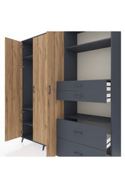 Hyperion Dolap 12 Raflı 4 Çekmeceli Tek Askılı 220x44x243 - S553M047V11B