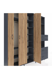 Hyperion Dolap 12 Raflı 4 Çekmeceli Tek Askılı 220x44x243 - S553M047V11B