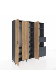 Hyperion Dolap 12 Raflı 4 Çekmeceli Tek Askılı 220x44x243 - S553M047V11B