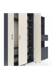 Hyperion Dolap 12 Raflı 4 Çekmeceli Tek Askılı 220x44x243 - S553M047V14B