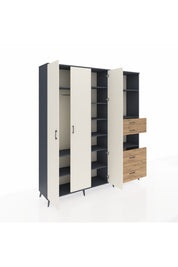 Hyperion Dolap 12 Raflı 4 Çekmeceli Tek Askılı 220x44x243 - S553M047V15B