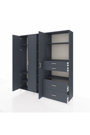 Hyperion Dolap 12 Raflı 4 Çekmeceli Tek Askılı 220x44x243 - S553M047V17B