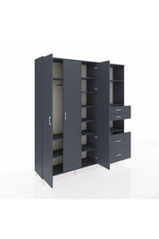 Hyperion Dolap 12 Raflı 4 Çekmeceli Tek Askılı 220x44x243 - S553M047V17B