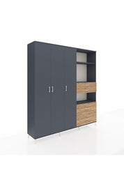 Hyperion Dolap 12 Raflı 4 Çekmeceli Tek Askılı 220x44x243 - S553M047V18B