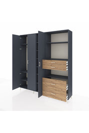 Hyperion Dolap 12 Raflı 4 Çekmeceli Tek Askılı 220x44x243 - S553M047V18B