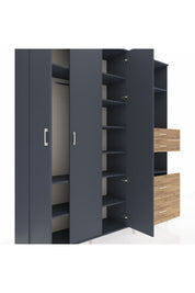 Hyperion Dolap 12 Raflı 4 Çekmeceli Tek Askılı 220x44x243 - S553M047V18B