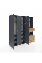 Hyperion Dolap 12 Raflı 4 Çekmeceli Tek Askılı 220x44x243 - S553M047V18B