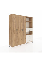 Hyperion Dolap 12 Raflı 4 Çekmeceli Tek Askılı 220x44x243 - S553M047V19B