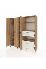 Hyperion Dolap 12 Raflı 4 Çekmeceli Tek Askılı 220x44x243 - S553M047V19B