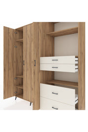 Hyperion Dolap 12 Raflı 4 Çekmeceli Tek Askılı 220x44x243 - S553M047V19B