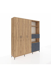 Hyperion Dolap 12 Raflı 4 Çekmeceli Tek Askılı 220x44x243 - S553M047V20B