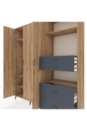 Hyperion Dolap 12 Raflı 4 Çekmeceli Tek Askılı 220x44x243 - S553M047V20B