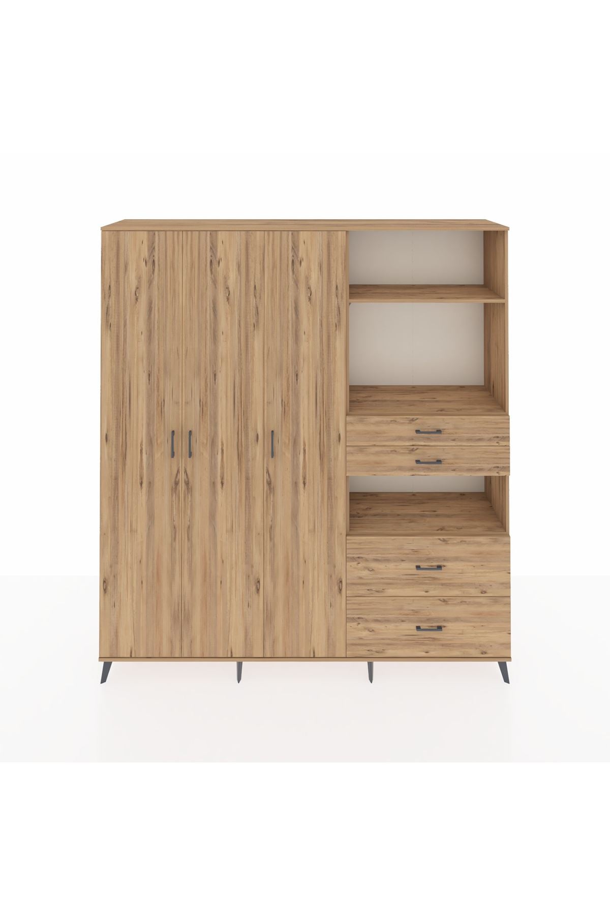 Hyperion Dolap 12 Raflı 4 Çekmeceli Tek Askılı 220x44x243 - S553M047V21B