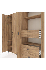 Hyperion Dolap 12 Raflı 4 Çekmeceli Tek Askılı 220x44x243 - S553M047V21B