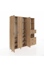 Hyperion Dolap 12 Raflı 4 Çekmeceli Tek Askılı 220x44x243 - S553M047V21B