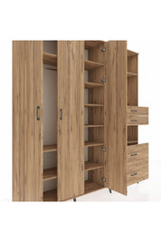 Hyperion Dolap 12 Raflı 4 Çekmeceli Tek Askılı 220x44x243 - S553M047V21B