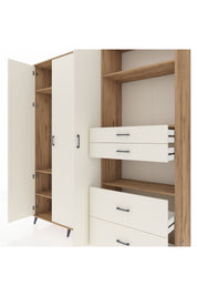 Hyperion Dolap 12 Raflı 4 Çekmeceli Tek Askılı 220x44x243 - S553M047V22B