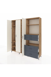 Hyperion Dolap 12 Raflı 4 Çekmeceli Tek Askılı 220x44x243 - S553M047V23B