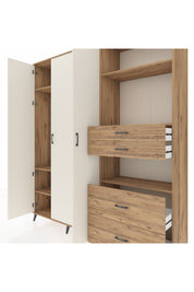 Hyperion Dolap 12 Raflı 4 Çekmeceli Tek Askılı 220x44x243 - S553M047V24B