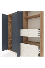 Hyperion Dolap 12 Raflı 4 Çekmeceli Tek Askılı 220x44x243 - S553M047V25B