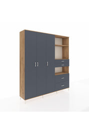 Hyperion Dolap 12 Raflı 4 Çekmeceli Tek Askılı 220x44x243 - S553M047V26B