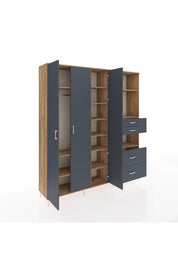 Hyperion Dolap 12 Raflı 4 Çekmeceli Tek Askılı 220x44x243 - S553M047V26B