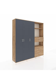 Hyperion Dolap 12 Raflı 4 Çekmeceli Tek Askılı 220x44x243 - S553M047V27B