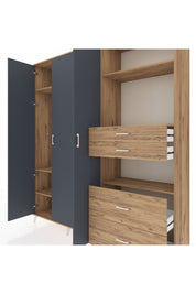 Hyperion Dolap 12 Raflı 4 Çekmeceli Tek Askılı 220x44x243 - S553M047V27B