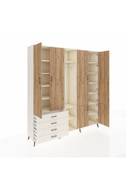 Hyperion Dolap 14 Raflı 4 Çekmeceli Tek Askılı 220x44x243 - S553M048V01B