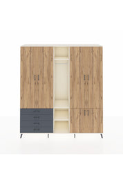 Hyperion Dolap 14 Raflı 4 Çekmeceli Tek Askılı 220x44x243 - S553M048V02B