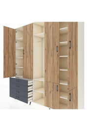 Hyperion Dolap 14 Raflı 4 Çekmeceli Tek Askılı 220x44x243 - S553M048V02B