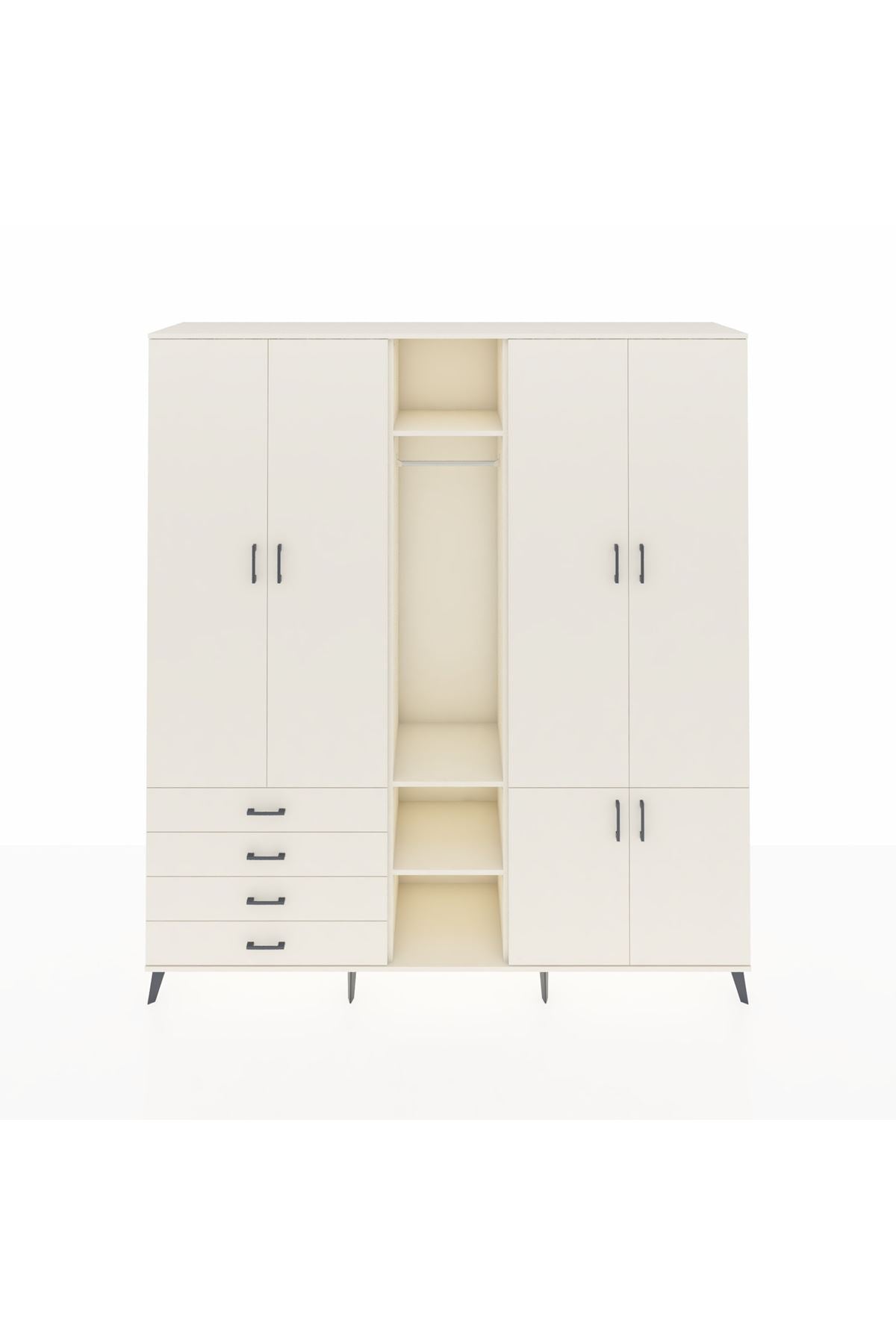 Hyperion Dolap 14 Raflı 4 Çekmeceli Tek Askılı 220x44x243 - S553M048V04B