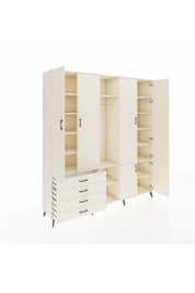 Hyperion Dolap 14 Raflı 4 Çekmeceli Tek Askılı 220x44x243 - S553M048V04B