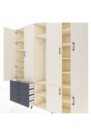 Hyperion Dolap 14 Raflı 4 Çekmeceli Tek Askılı 220x44x243 - S553M048V05B