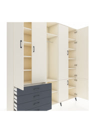 Hyperion Dolap 14 Raflı 4 Çekmeceli Tek Askılı 220x44x243 - S553M048V05B