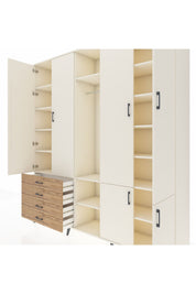 Hyperion Dolap 14 Raflı 4 Çekmeceli Tek Askılı 220x44x243 - S553M048V06B