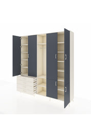 Hyperion Dolap 14 Raflı 4 Çekmeceli Tek Askılı 220x44x243 - S553M048V07B