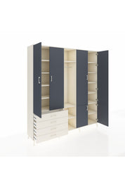 Hyperion Dolap 14 Raflı 4 Çekmeceli Tek Askılı 220x44x243 - S553M048V07B