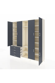 Hyperion Dolap 14 Raflı 4 Çekmeceli Tek Askılı 220x44x243 - S553M048V08B