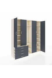 Hyperion Dolap 14 Raflı 4 Çekmeceli Tek Askılı 220x44x243 - S553M048V08B