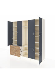 Hyperion Dolap 14 Raflı 4 Çekmeceli Tek Askılı 220x44x243 - S553M048V09B