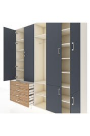 Hyperion Dolap 14 Raflı 4 Çekmeceli Tek Askılı 220x44x243 - S553M048V09B