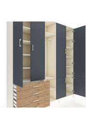 Hyperion Dolap 14 Raflı 4 Çekmeceli Tek Askılı 220x44x243 - S553M048V09B