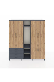 Hyperion Dolap 14 Raflı 4 Çekmeceli Tek Askılı 220x44x243 - S553M048V11B