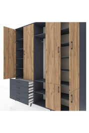 Hyperion Dolap 14 Raflı 4 Çekmeceli Tek Askılı 220x44x243 - S553M048V11B