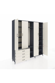 Hyperion Dolap 14 Raflı 4 Çekmeceli Tek Askılı 220x44x243 - S553M048V13B